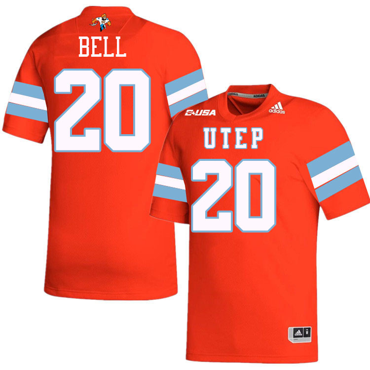 #20 Josh Bell UTEP Jersey,UTEP Miners College Football Jersey,Uniforms-Throwback